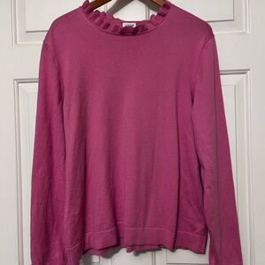SOLD - J. Crew Women's Knit Blouse/Sweater Scallop Neckline Cotton Pink Size XXL